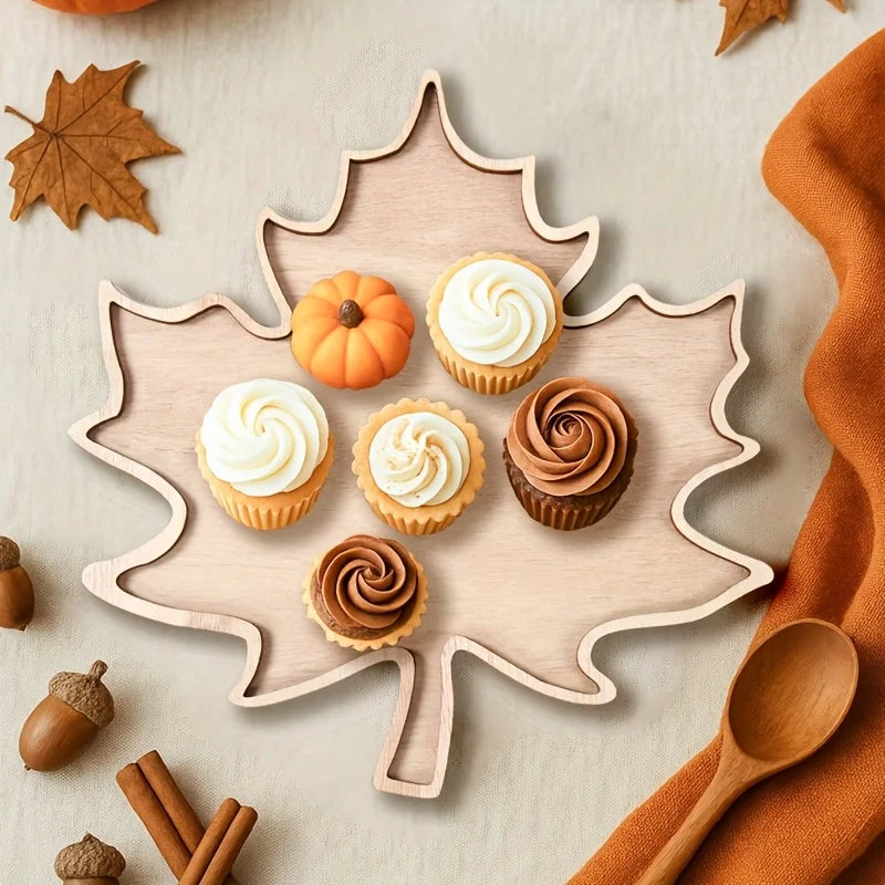 Maple Leaf Serving Tray – Fall Harvest Dessert Plate Serving Tray Richie's