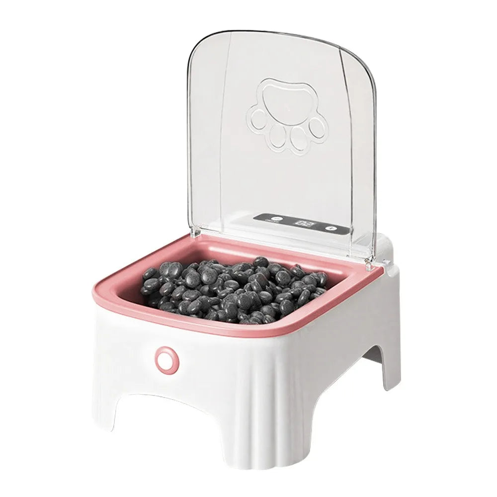 Smart Auto-Open Pet Food Bowl | Freshness Lid & Type-C Smart Pet Feeder Richie's Pink