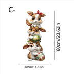 Easter Rabbit Flower Wall Stickers – Removable PVC Decals
