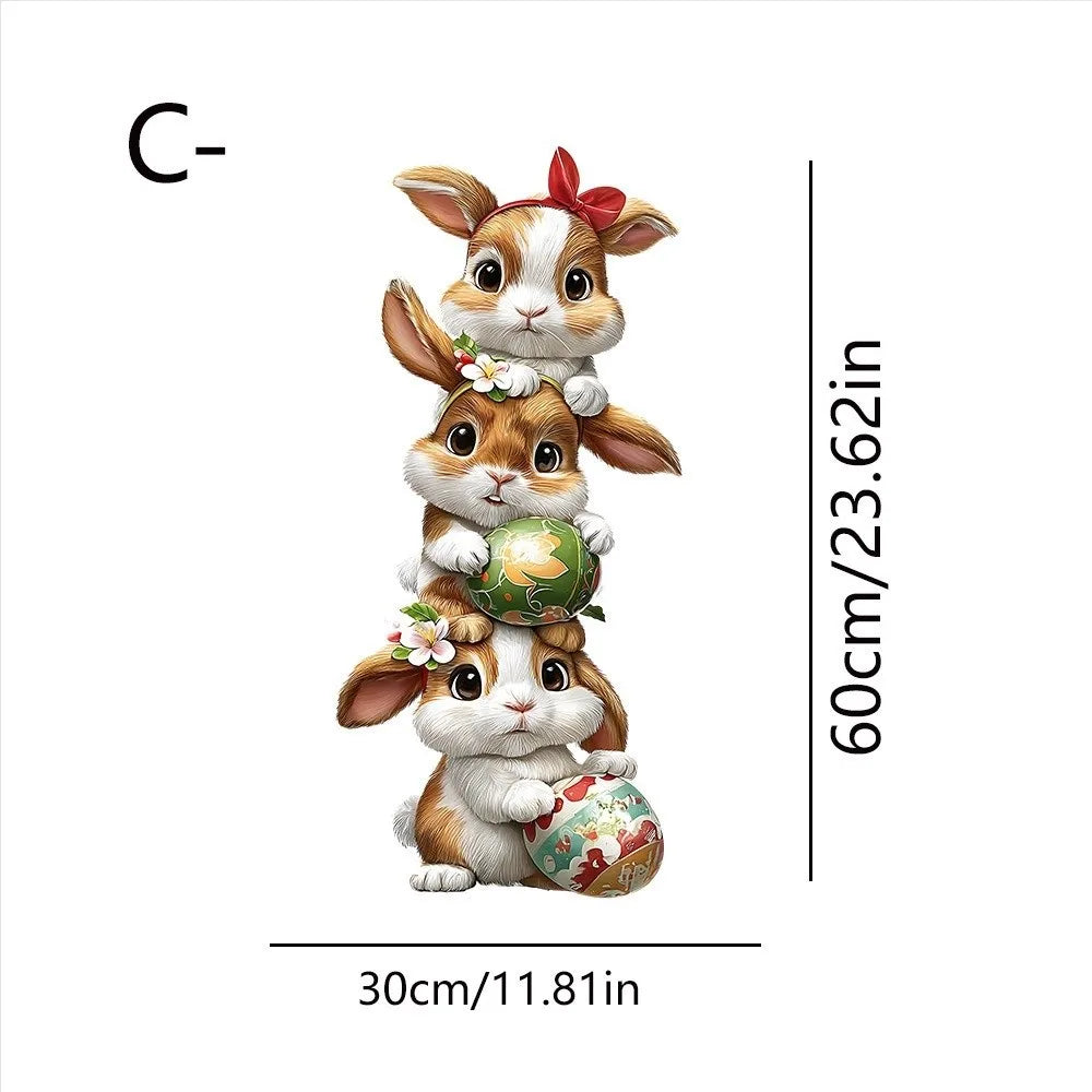 Easter Rabbit Flower Wall Stickers – Removable PVC Decals Wall Stickers Richie's C6