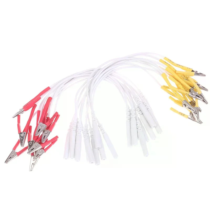 10Pcs TENS EMS Alligator Clip Electrode Cables 2mm Pin Accessories Electrode Clip Cables Richie's