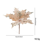 Glitter Poinsettia Artificial Christmas Flower 15cm DIY Decor Christmas Artificial Flower Richie's Khaki