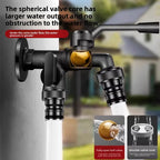 Outdoor Brass Antifreeze Faucet Dual Outlet Wall Mount Garden Tap Garden Faucet Richie's