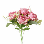 5-Head Silk Artificial Hydrangea Flowers – Lifelike Faux Bouquet Artificial Silk Flowers Richie's Pink