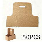 Kraft Paper Drink Carrier With Handle – 1 or 2 Cup, 10/20/50 Pk Paper Drink Carrier Richie's khaki-50PCS