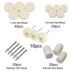 Wool Felt Polishing Wheel Set 100/120/145Pcs – 3mm Rotary Tool Polishing Wheel Set Richie's 120pcs