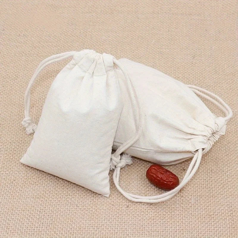Natural Canvas Drawstring Bags 5/10pcs – Cotton Linen Pouches Canvas Drawstring Bag Richie's