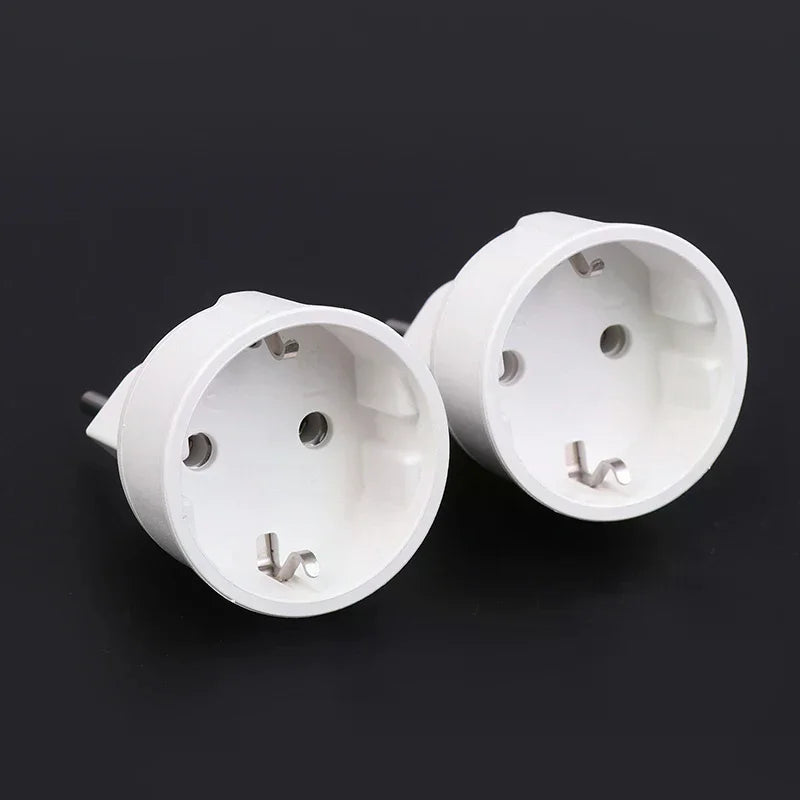 Swiss to EU French Plug Adapter 3-Pin to 2-Pin Converter – White Plug Adapter Converter Richie's