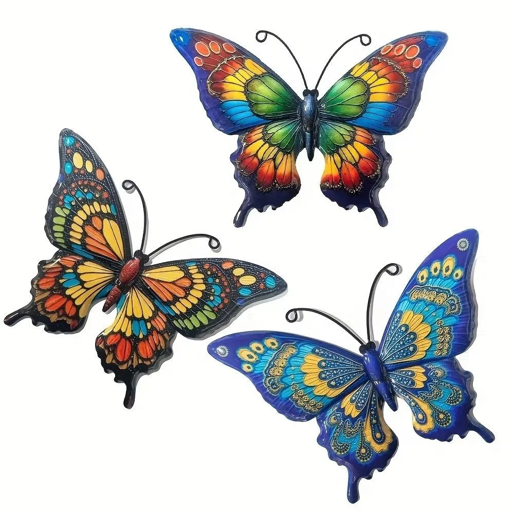 Metal Butterfly Wall Art Decor – Indoor & Outdoor Hanging Metal Wall Art Richie's 3PCS