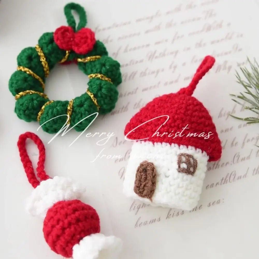 Handmade Woolen Christmas Ornaments – Santa, Elk & Tree Pendants Christmas Ornament Richie's