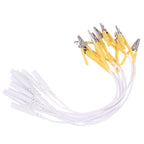 10Pcs TENS EMS Alligator Clip Electrode Cables 2mm Pin Accessories Electrode Clip Cables Richie's Yellow