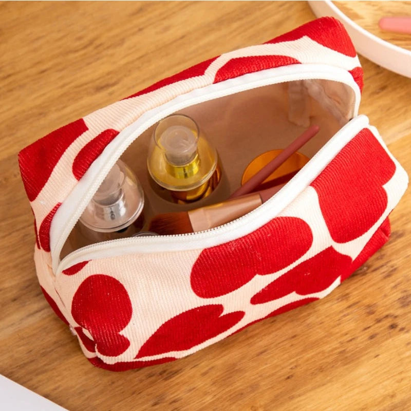 Red Heart Women's Cosmetic Bag – Travel Makeup Organizer Cosmetic Makeup Bag Richie's