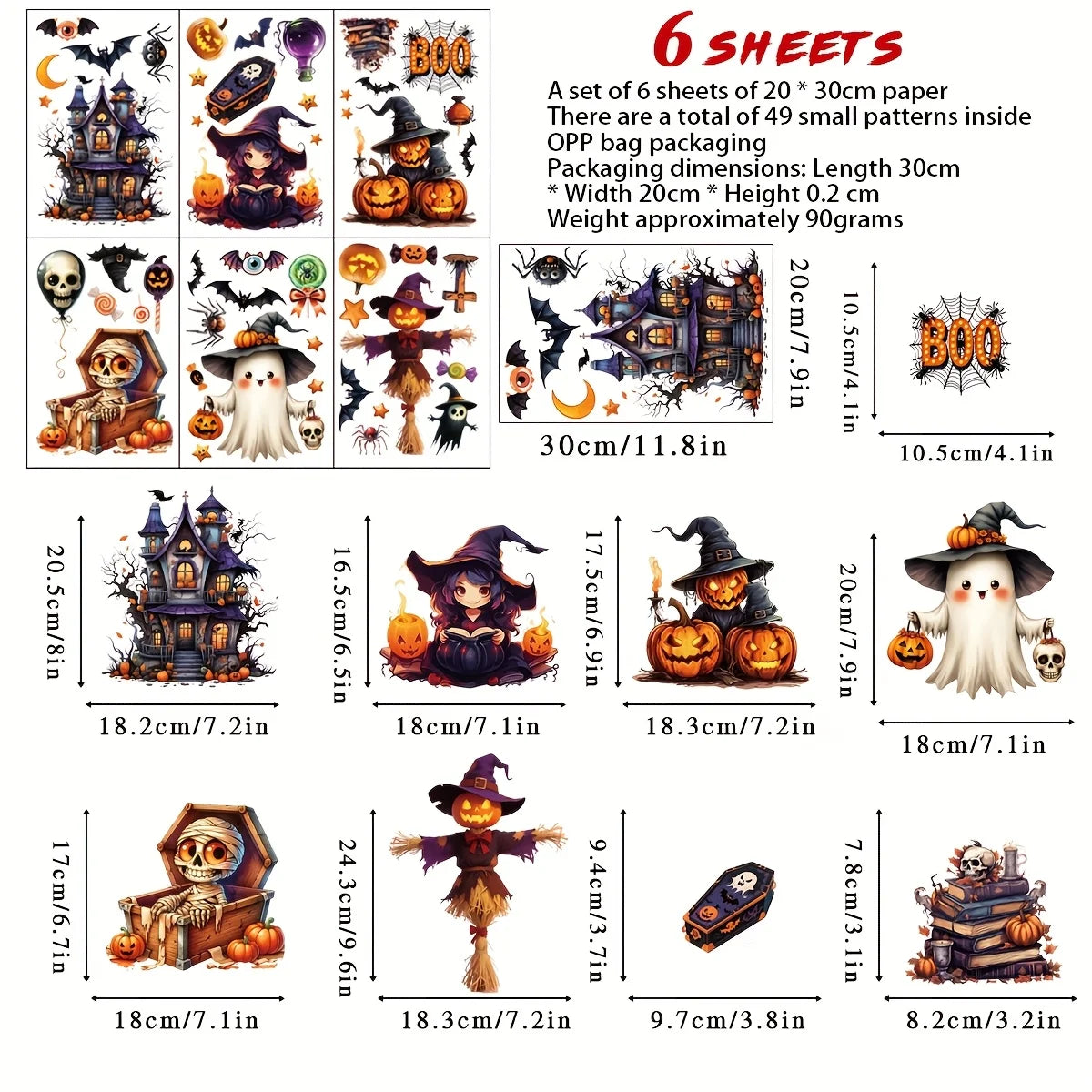 3D Halloween Window Clings – Castle, Bats, Witch & Pumpkin Decals Halloween Window Decals Richie's