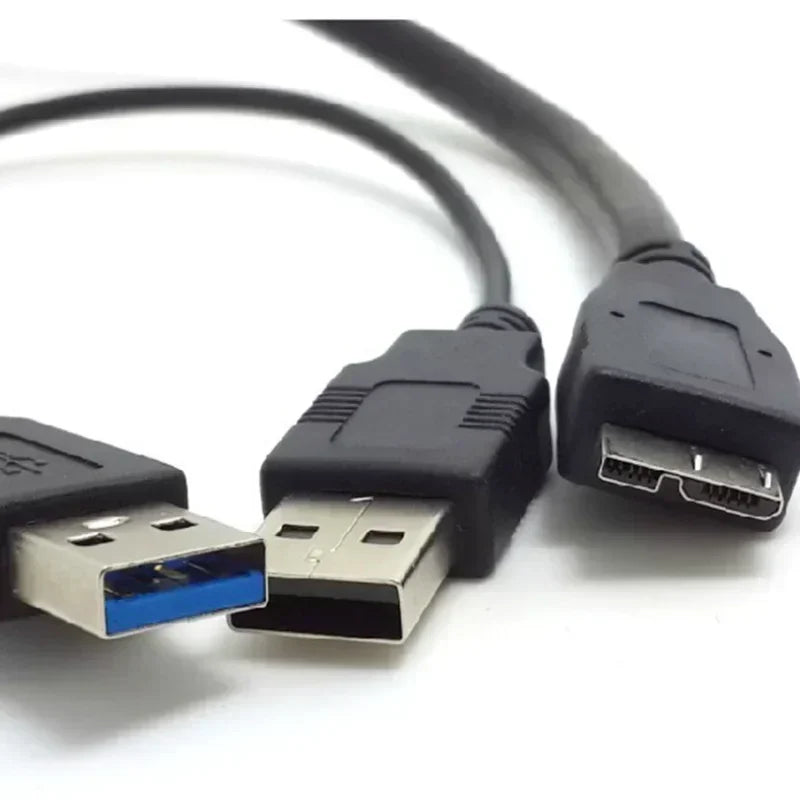 USB 3.0 Micro-B Hard Drive Cable Dual USB Power – 0.6M & 1M USB Data Cable Richie's