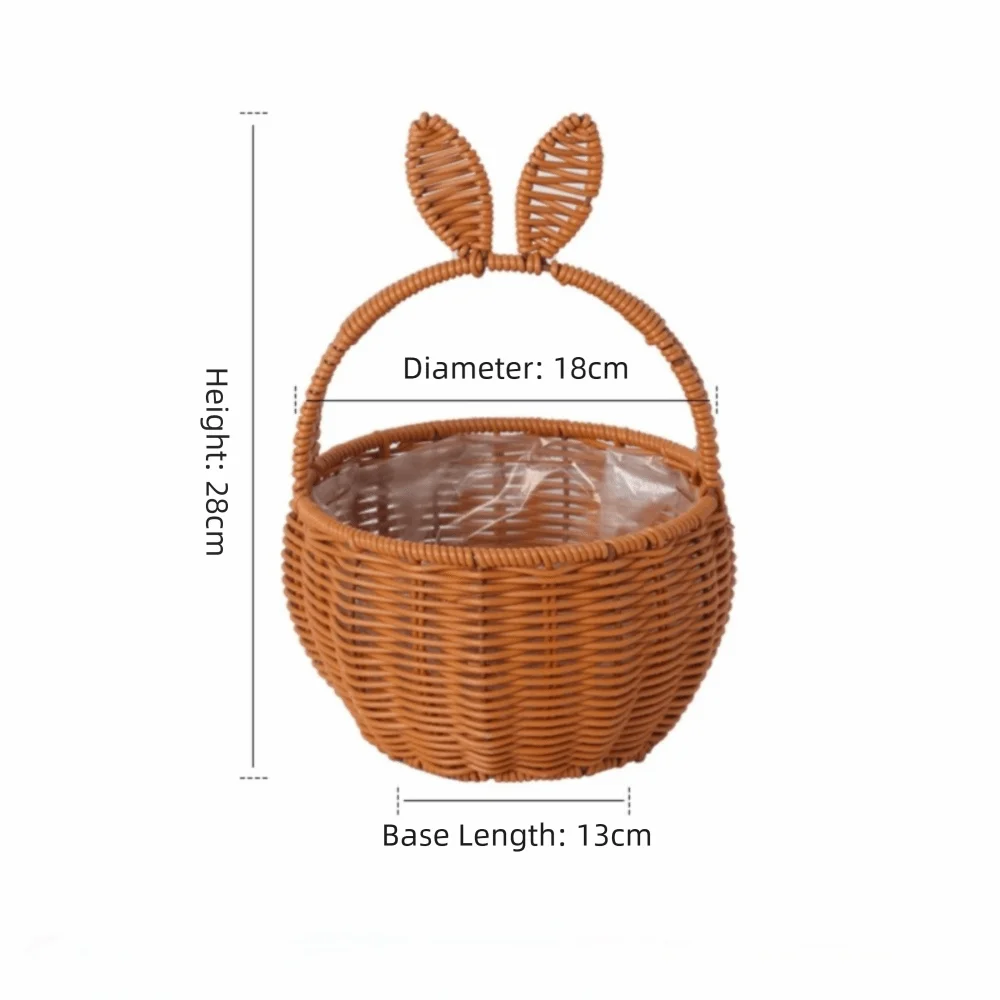 Rabbit Ear Hand Woven Easter Storage Basket with Handles Woven Storage Basket Richie's Coffee