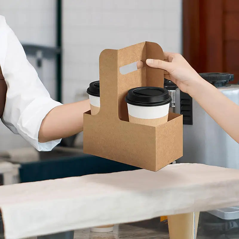 Kraft Paper Drink Carrier With Handle – 1 or 2 Cup, 10/20/50 Pk Paper Drink Carrier Richie's
