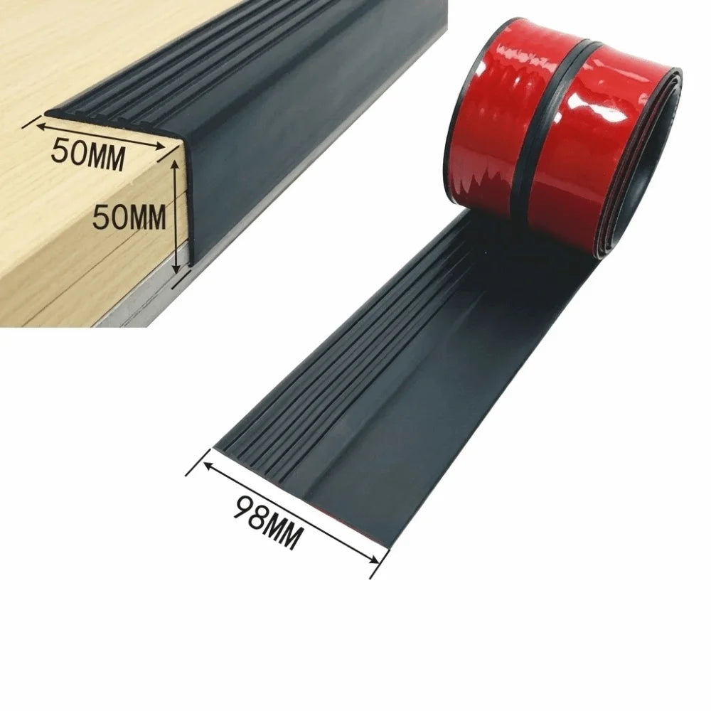 100cm PVC Non-Slip Stair Tread Strips | Peel & Stick Step Tape Stair Safety Strip Richie's Black-98mm