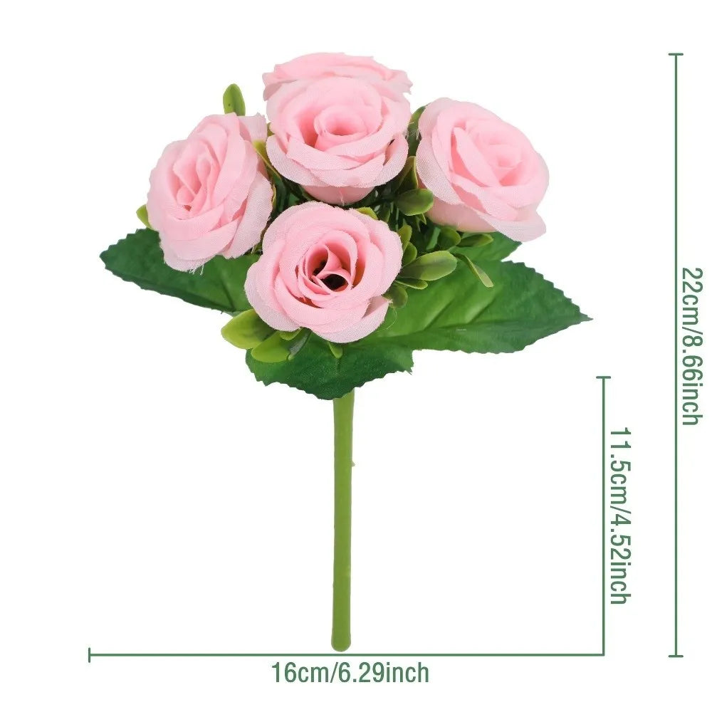 Silk Artificial Pansy Flowers Faux Rose Bouquet – DIY Home Decor Artificial Flowers Richie's 02-Pink