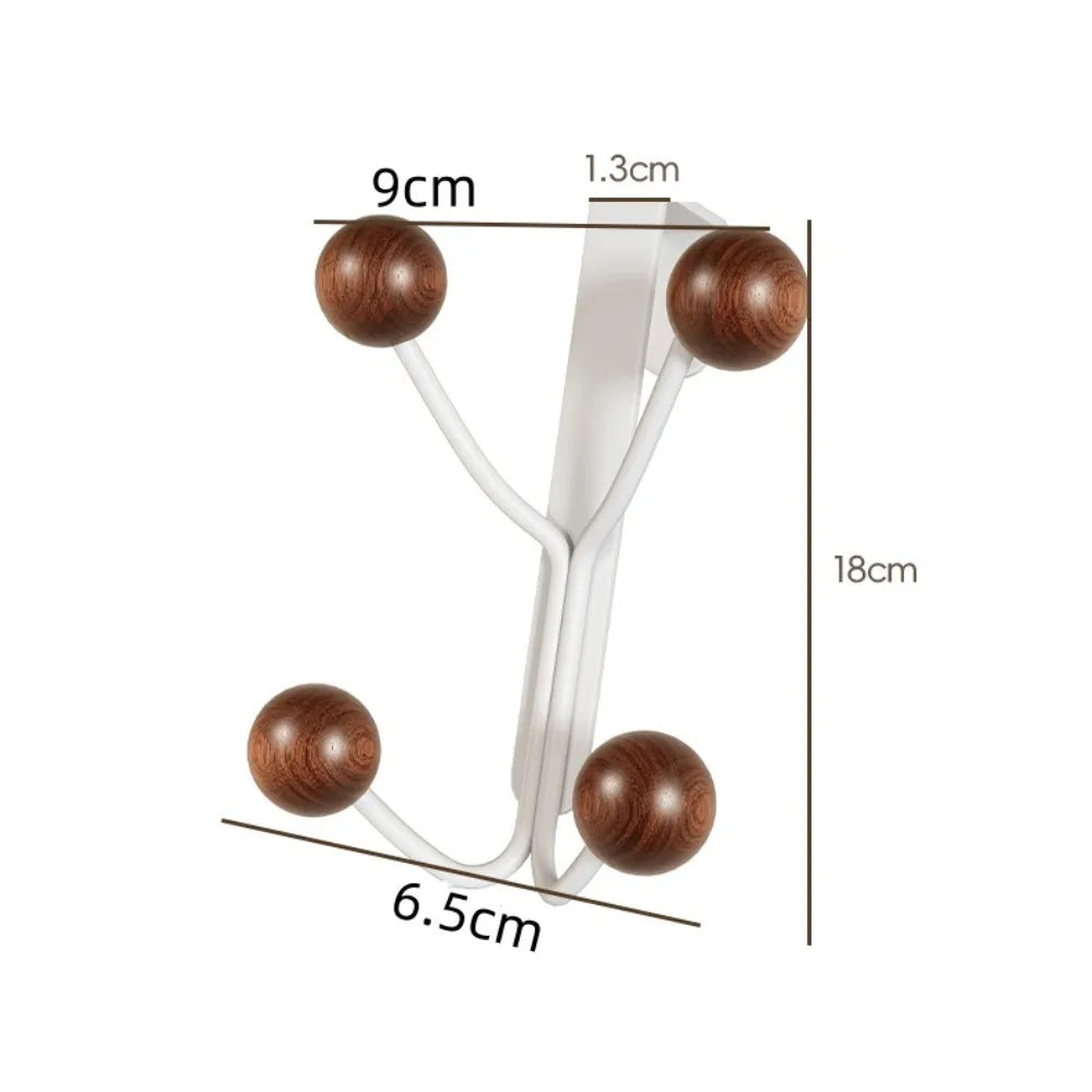 Over Door Hook Rack – Wood Knobs, No Drill, Coats & Bags Over Door Hook Rack Richie's