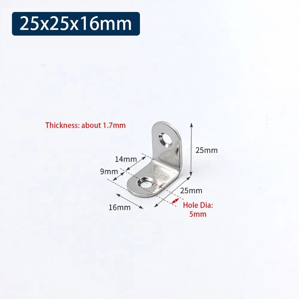 SUS304 Stainless Steel 90° Corner Bracket – Furniture Brace Corner Angle Bracket Richie's 25x25x16mm