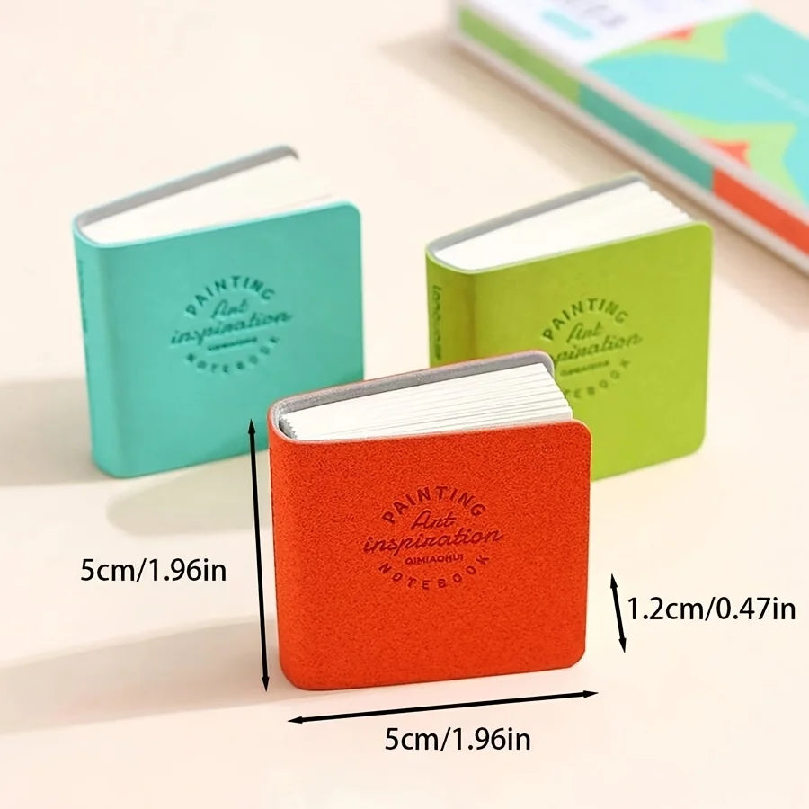 3-Pack Mini Watercolor Sketchbooks 2x2" – 48 Sheets Faux Leather Watercolor Sketchbook Set Richie's