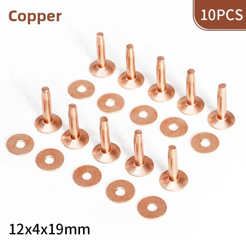 KANDE Copper Rivets 10 Pcs – Leather Belt Luggage Fasteners Copper Rivets Richie's P 12x4x19mm 10PCS