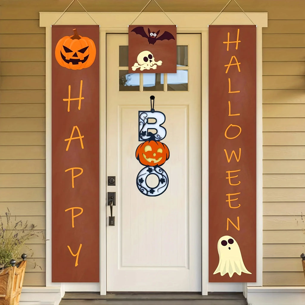 Halloween BOO Welcome Sign – Jack-O'-Lantern Door Decor Halloween Wall Sign Richie's