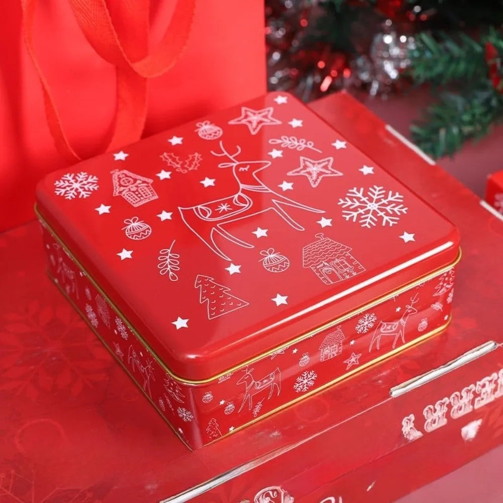 Cartoon Christmas Tinplate Candy Gift Box – Square Xmas Tin Christmas Tin Box Richie's 07