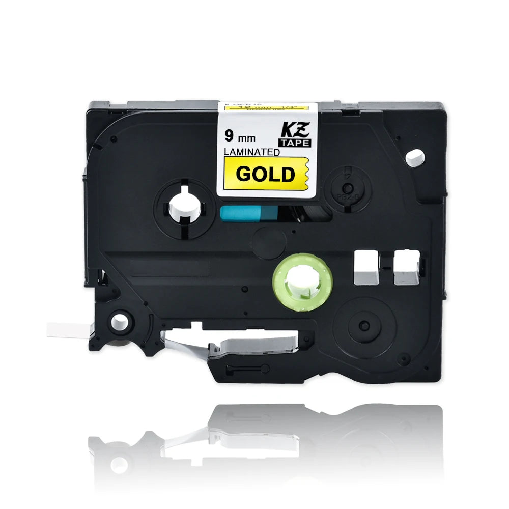 9mm TZe-221 Laminated Label Tape for Brother P-Touch Printers Label Maker Tape Richie's black on gold