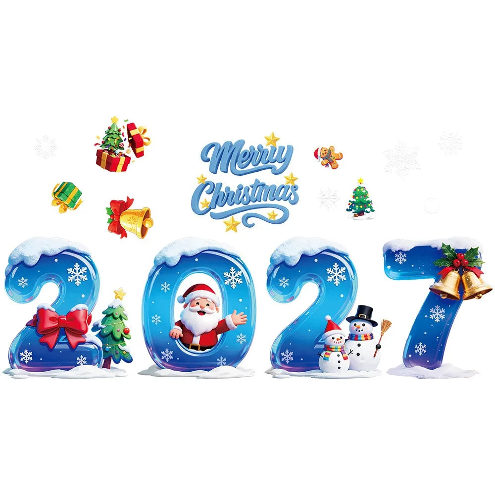 Christmas Electrostatic Window Clings – Snowflake & Santa Stickers Christmas Window Stickers Richie's Blue