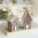 Wooden Christmas House Ornament – DIY Log Village Pendant Christmas Ornament Richie's