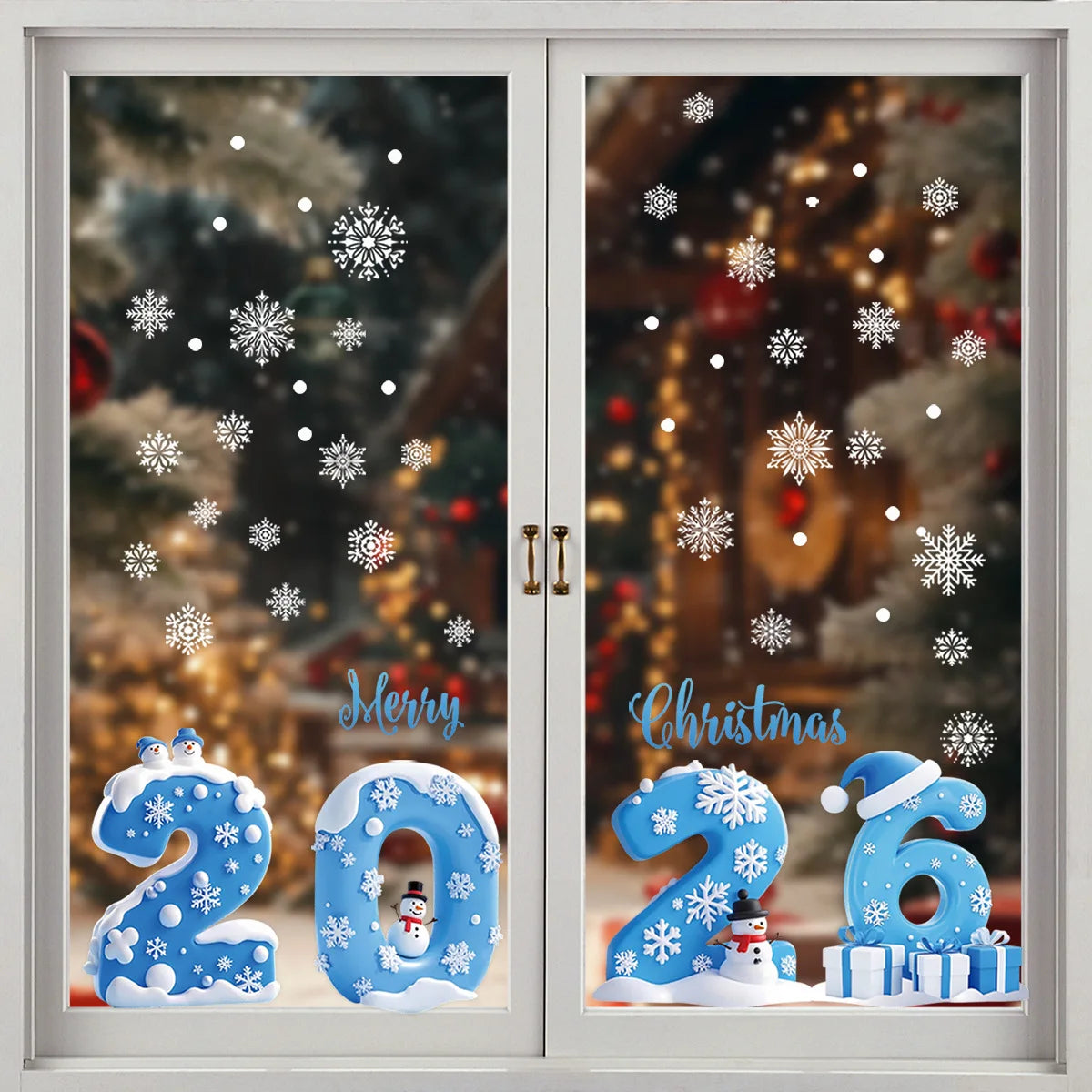 2026 New Year Christmas Snowflake Window Clings – Holiday Decor Holiday Window Clings Richie's