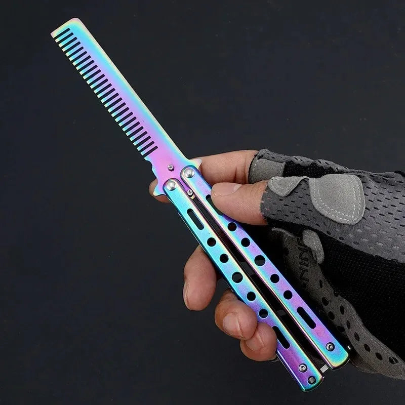 Foldable Butterfly Comb – Stainless Steel Beard & Hair Tool Hair Styling Comb Richie's