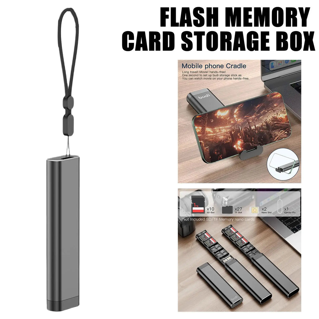 Pop-Up Metal SD & MicroSD Card Case – 30-Slot Organizer Memory Card Case Richie's