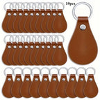 10pcs PU Leather Key Fob Blanks – Laser Engraving Keychain Kit Leather Keychain Blanks Richie's BROWN
