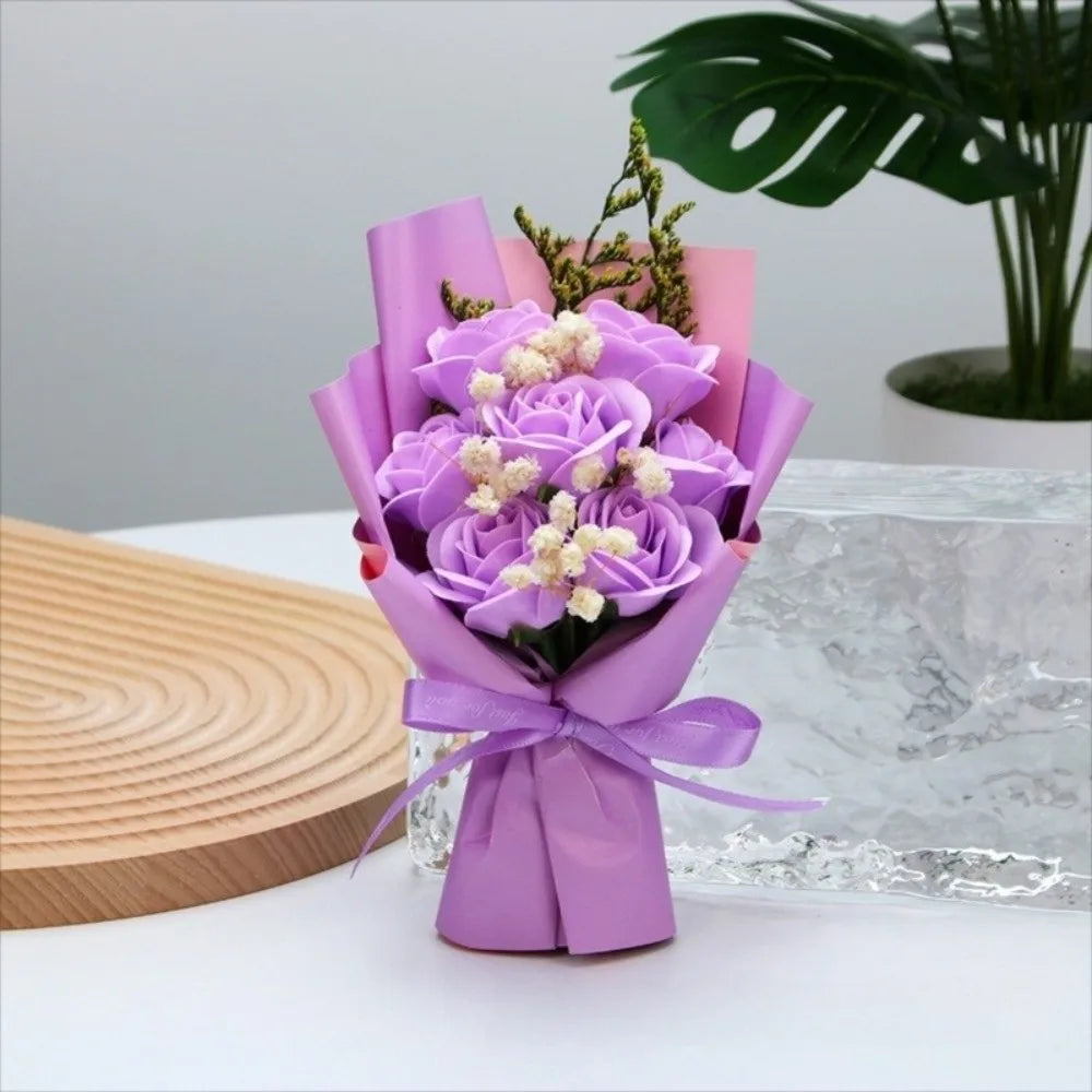 7-Head Soap Flower Bouquet | Mini Table Centerpiece Gift Soap Flower Bouquet Richie's 06