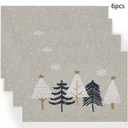 Christmas Tree Placemats Rectangular Holiday Set 2/4/6 Pcs Holiday Placemats Richie's 6pcs 45x30CM