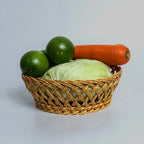 Hand-Woven Rattan-Style Round Fruit Basket & Storage Organizer Woven Storage Basket Richie's