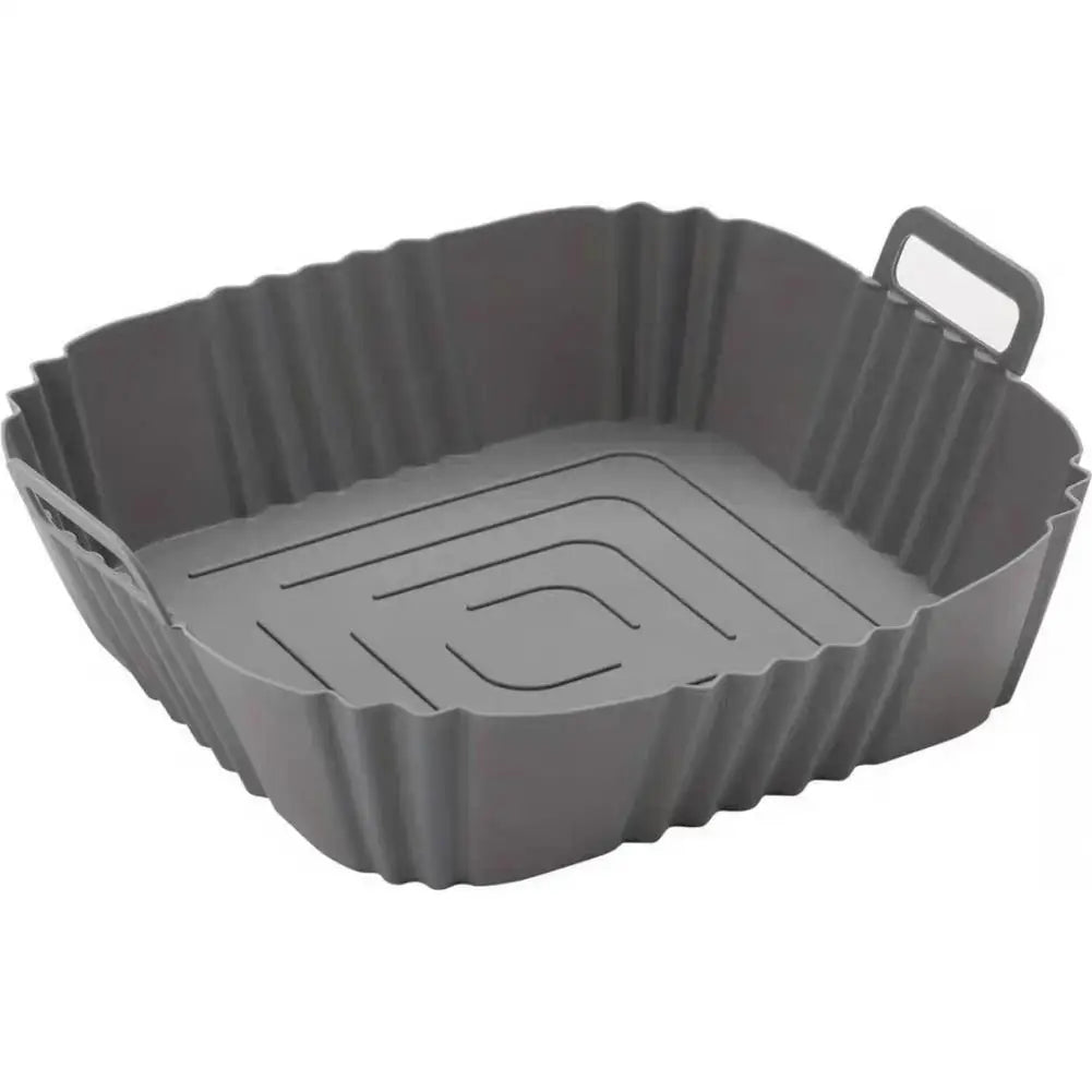 BPA-Free Silicone Air Fryer Liner Square Reusable Basket Mat 4–7 QT Air Fryer Liner Richie's Gray
