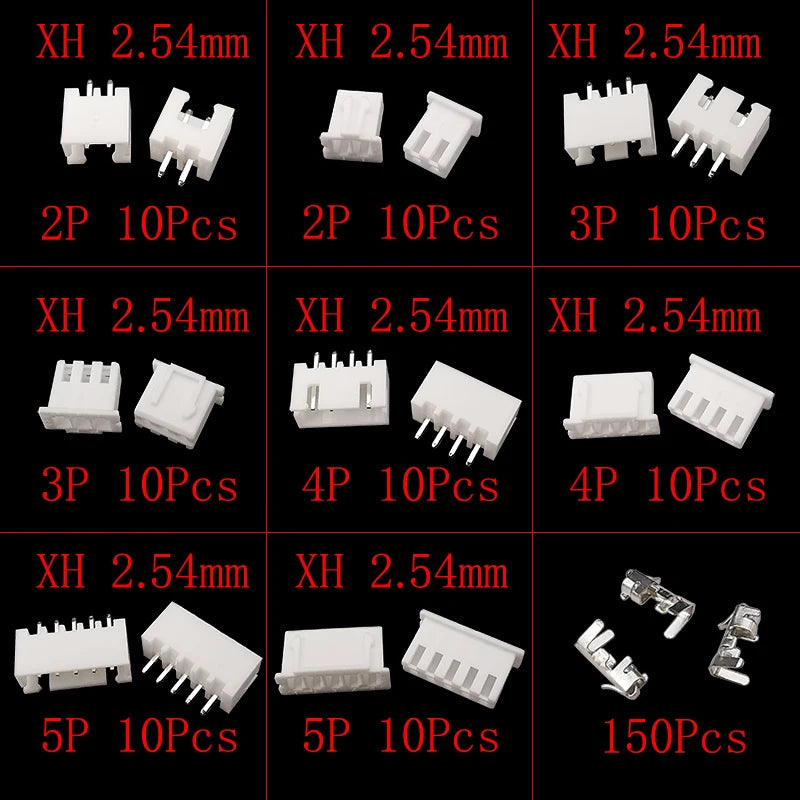 230Pcs JST PH 2.0 XH 2.54 Connector Kit – 2/3/4/5 Pin Wire Connector Kit Richie's
