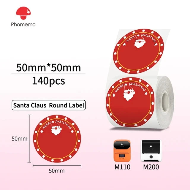 Phomemo M110 M200 M221 Round Transparent Thermal Labels 1.57" Thermal Label Roll Richie's 50x50-140 B