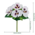 Silk Artificial Pansy Flowers Faux Rose Bouquet – DIY Home Decor Artificial Flowers Richie's 01-White