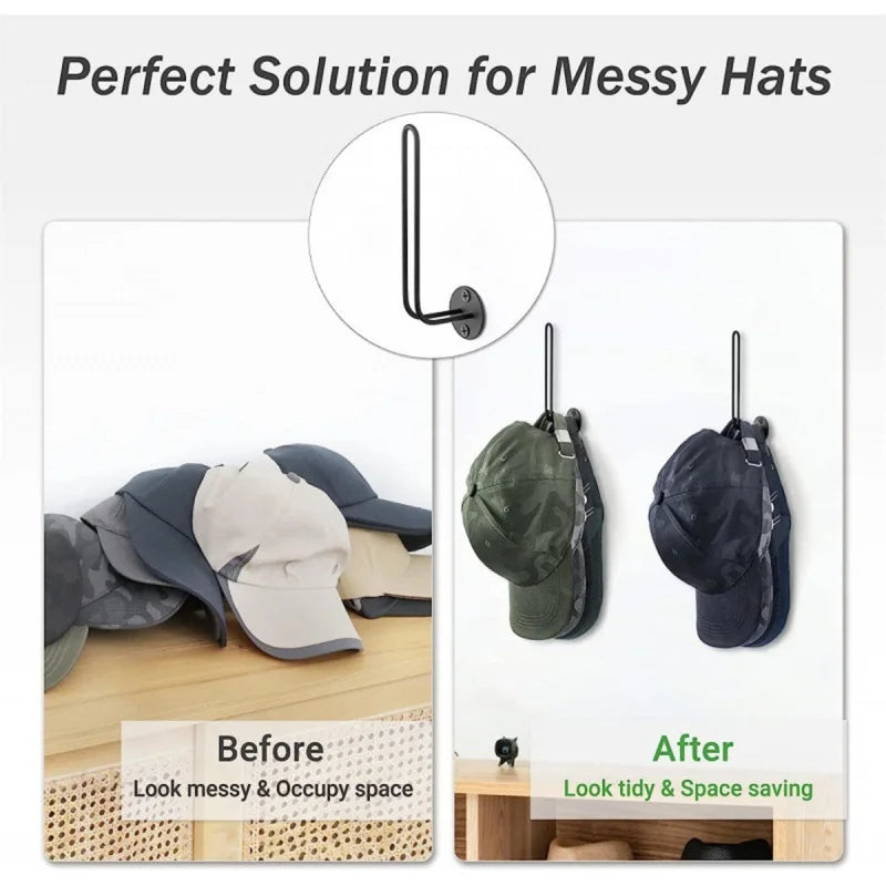 Wall-Mounted Baseball Hat Holder – No-Drill Adhesive Hook Rack Hat Rack Hook Richie's