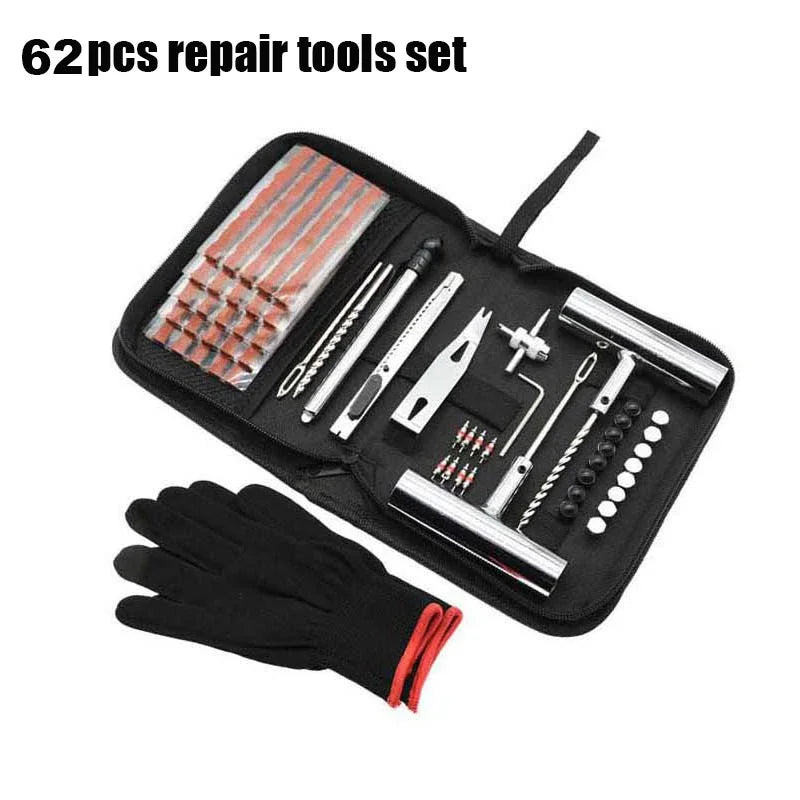 Car Tire Repair Kit 24/46/62 PCS – Puncture Plug Tools Tire Repair Kit Richie's 62 PCS A Set
