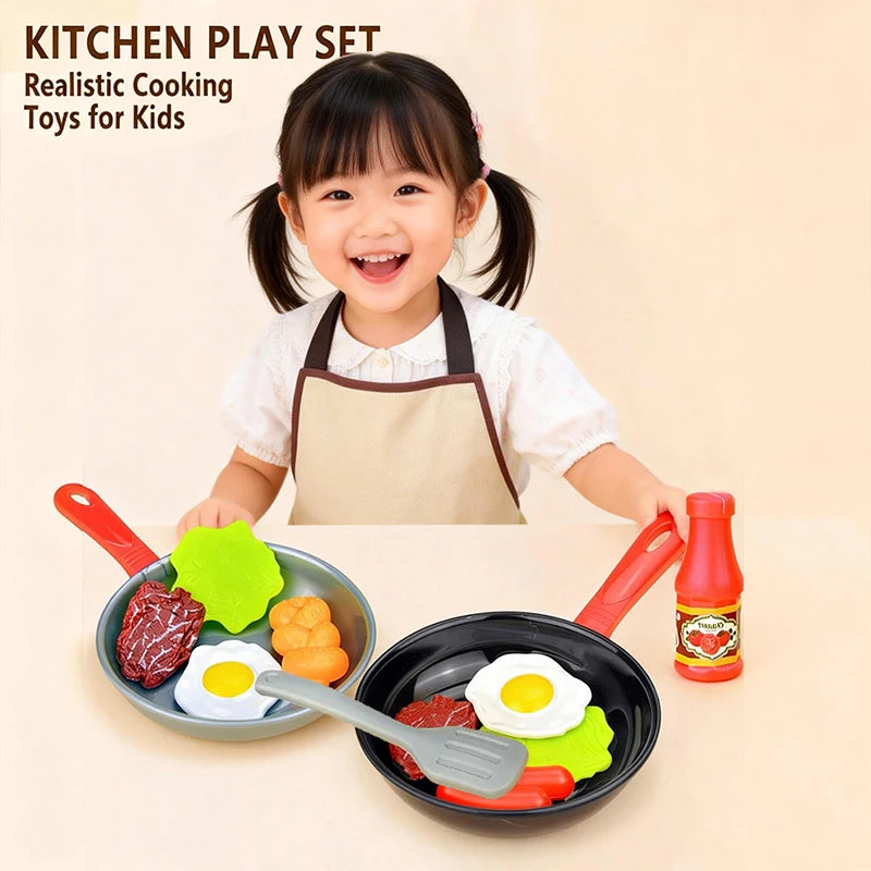 Kids' Kitchen Frying Pan Play Set – Pretend Cooking Toy Kitchen Play Set Richie's