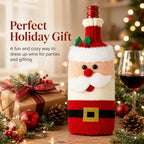 Santa Claus Knit Wine Bottle Sleeves | Christmas Gift Wrap Wine Bottle Sleeve Richie's