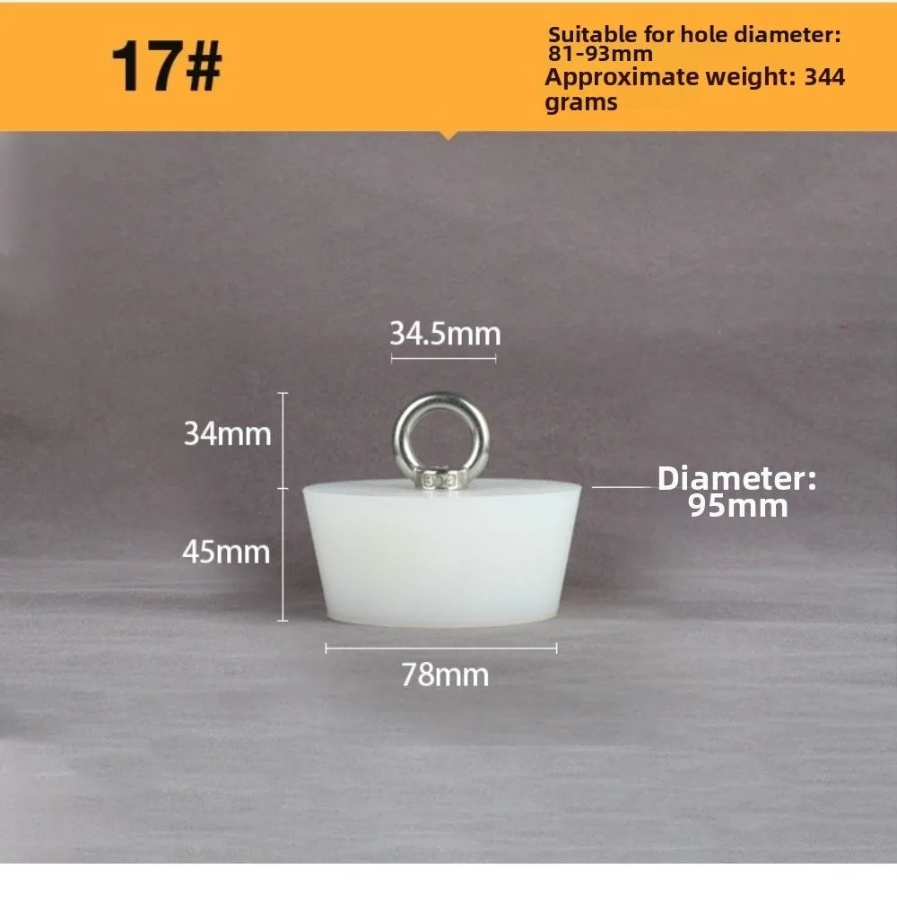 Tapered Silicone Stopper with Steel D-Ring | Universal Tube Plug Silicone Drain Stopper Richie's 17