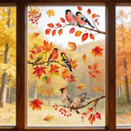 6 Sheets Autumn Thanksgiving Static Cling Window Stickers – Owl & Fox Window Cling Stickers Richie's