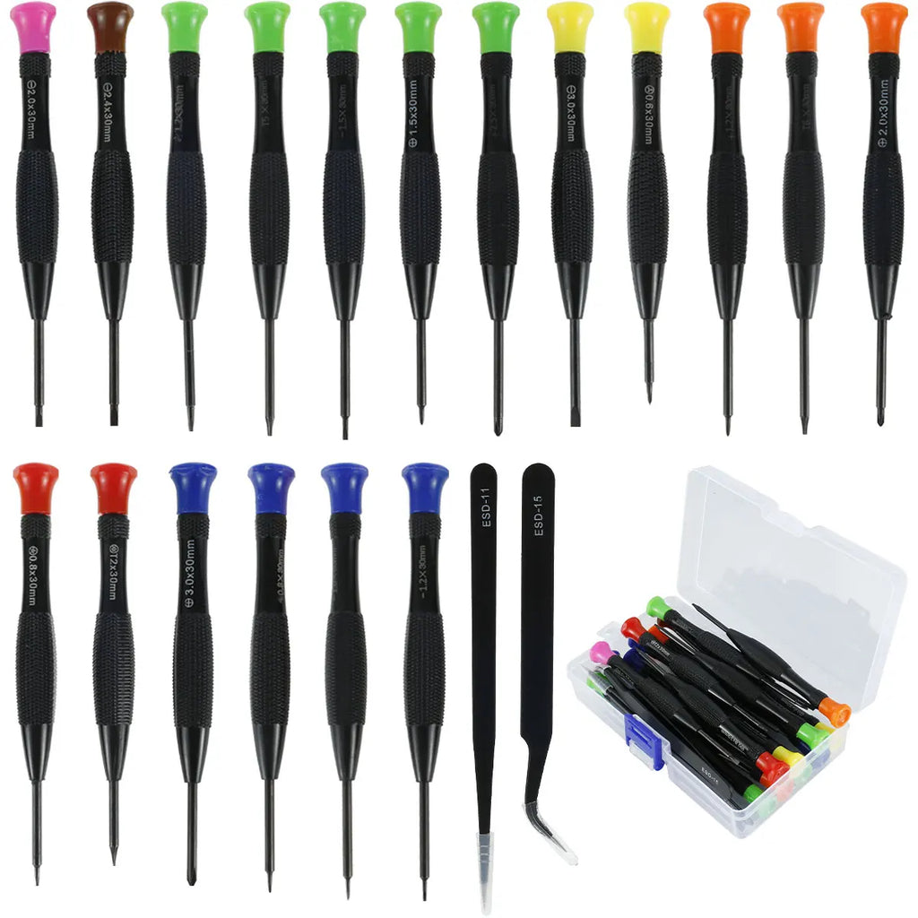 18/20Pc Precision Screwdriver Set with Tweezers | Watch & Electronics Precision Screwdriver Set Richie's 20 Pcs Set