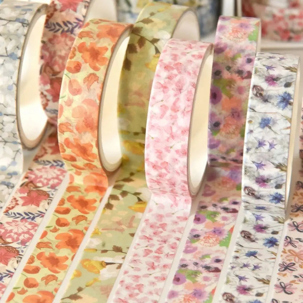 5 Rolls Spring Flower Washi Tape – Multicolor DIY Craft Set Decorative Washi Tape Richie's